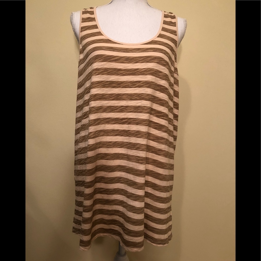 Generra Striped Tunic Length Sleeveless Top Size L